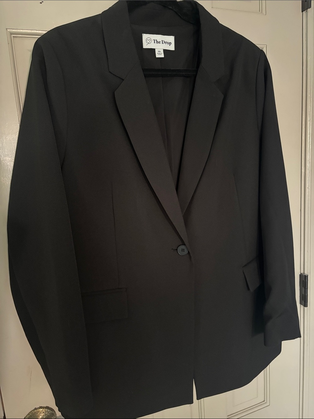 The Drop Women's Black Single-Button Blazer
